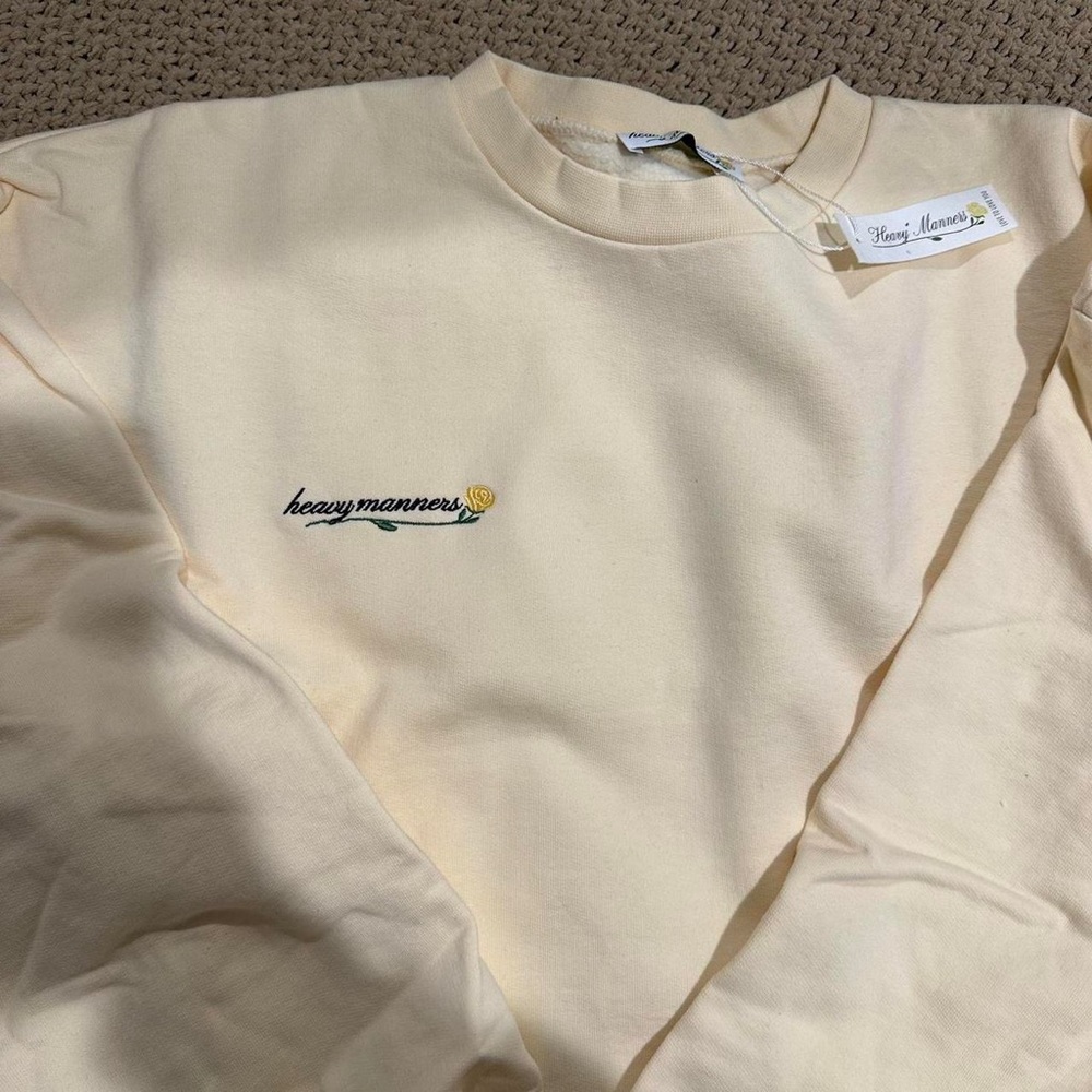 NWT Light Yellow Heavy Manners Sweatshirt